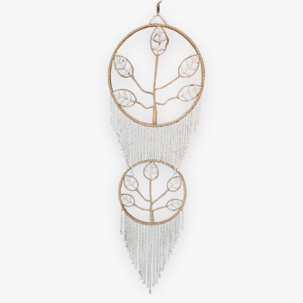 Leaf Double Tree Shell Jute Hanging Deco